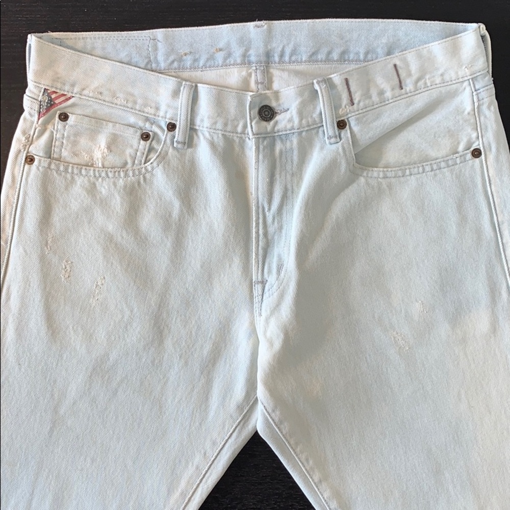 Distressed White Denim Jeans
